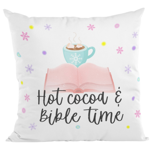 Almohada decorativa Cacao caliente y tiempo bíblico