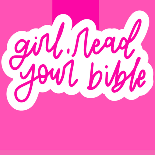 Chica lee tu marcador magnético de la Biblia