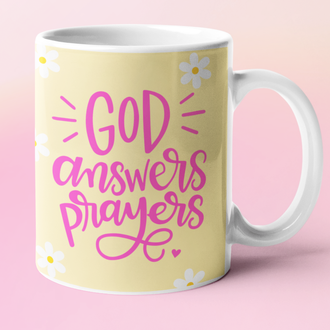 God Answers Prayers 12 oz. Mug