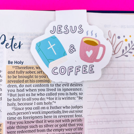 Jesus and Coffee Magnetic Bookmark