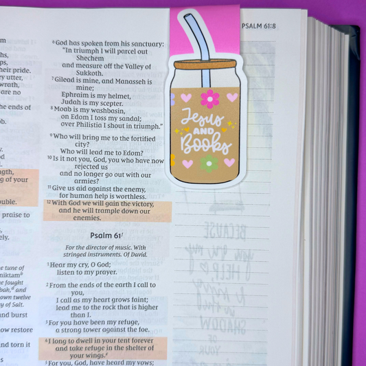 Jesus and Book Iced Coffee Magnetic Bookmark