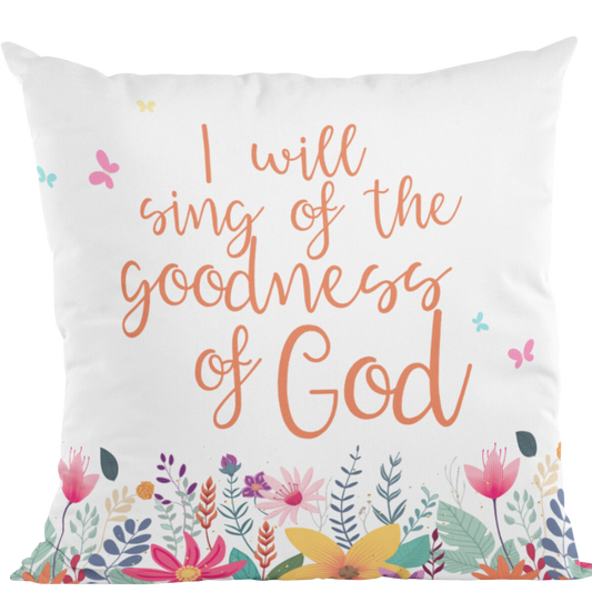 Cantaré de la bondad de Dios Cojín Decorativo