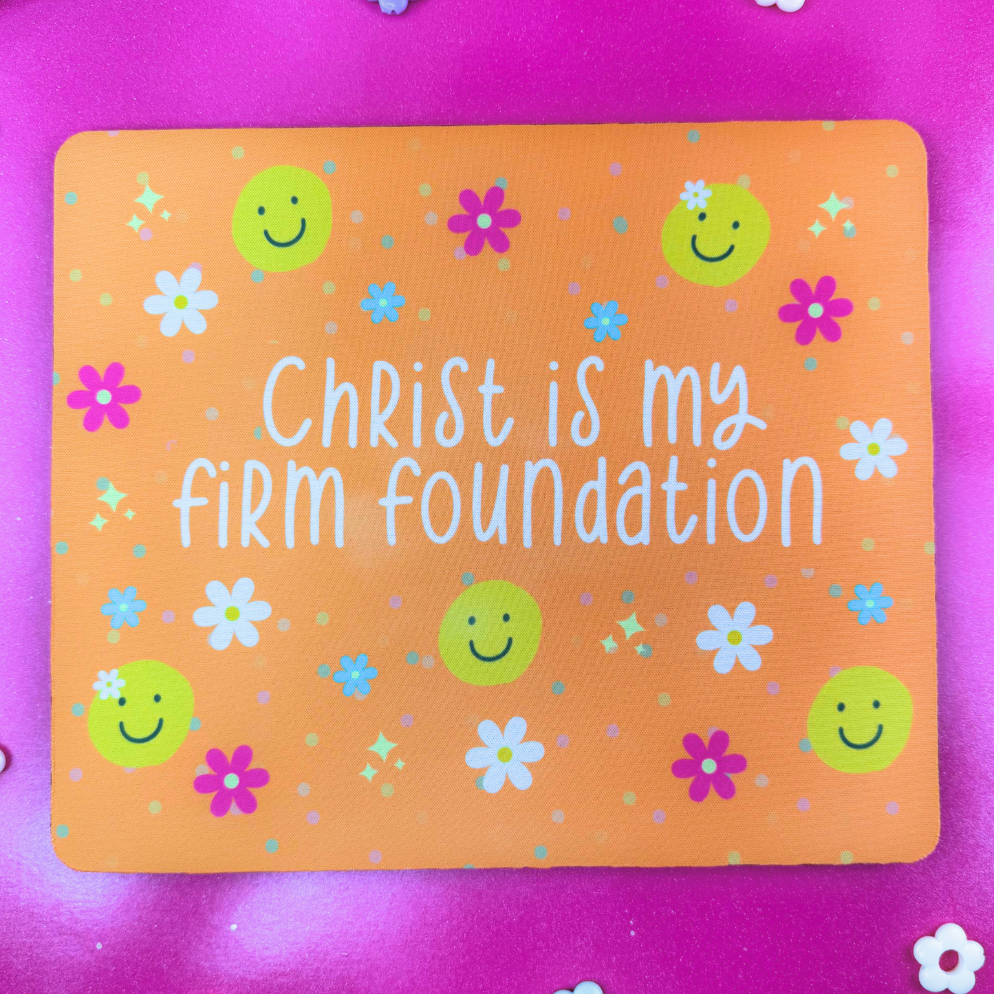 Christ is my Firm Foundation Fun and Colorful Mouse Pad