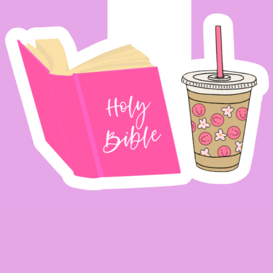 Bible and Iced Coffee Magnetic Bookmark