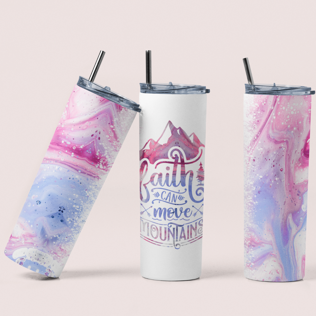 FAITH CAN MOVE MOUNTAINS TUMBLER 20OZ.